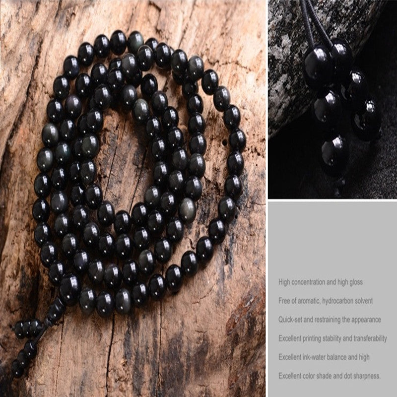 Natural crystal Obsidian rainbow Eye Beads Bracelet-Teresa&#39;s Fashionista LLC