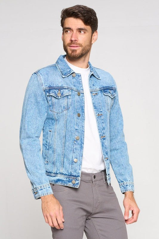 Men's Denim Jacket-Teresa&#39;s Fashionista LLC