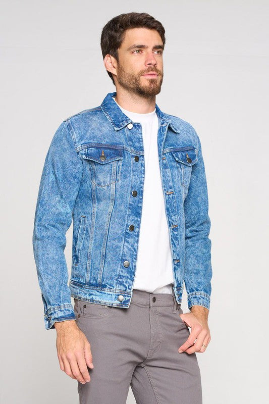 Men's Denim Jacket-Teresa&#39;s Fashionista LLC