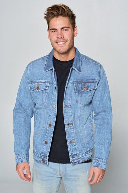 Men's Denim Jacket-Teresa&#39;s Fashionista LLC