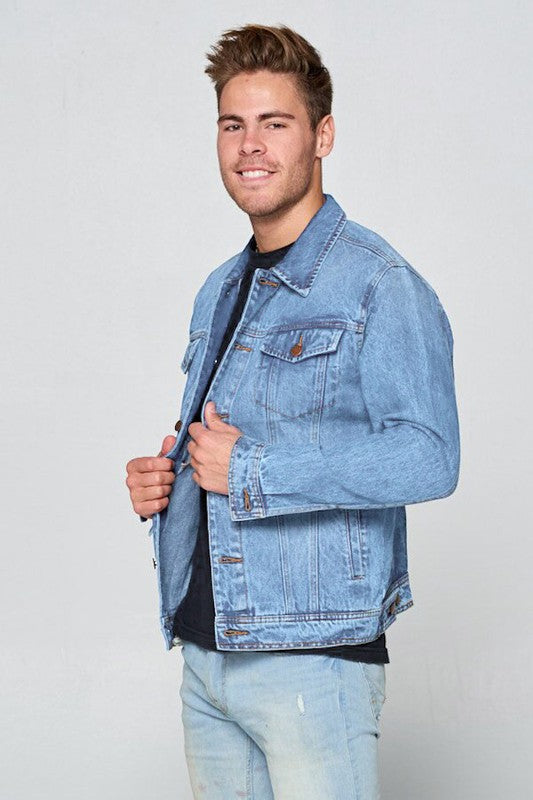 Men's Denim Jacket-Teresa&#39;s Fashionista LLC