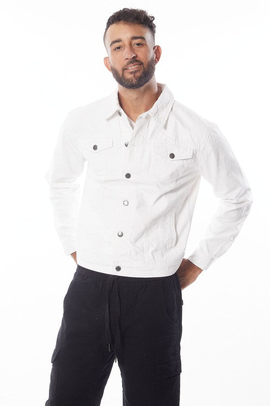 Men's White Denim Jacket - Teresa's Fashionista LLC