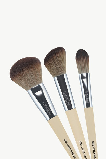 Lafeel Face and Eye Brush Set in Taupe-Teresa&#39;s Fashionista LLC