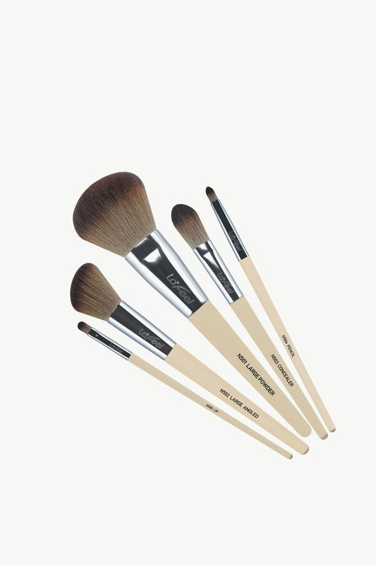 Lafeel Face and Eye Brush Set in Taupe-Teresa&#39;s Fashionista LLC