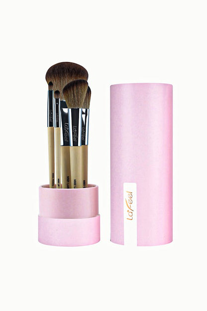 Lafeel Face and Eye Brush Set in Taupe-Teresa&#39;s Fashionista LLC