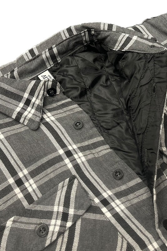 Mens Quilted Padded Flannel-Teresa&#39;s Fashionista LLC