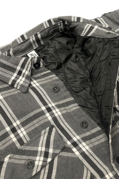 Mens Quilted Padded Flannel-Teresa&#39;s Fashionista LLC