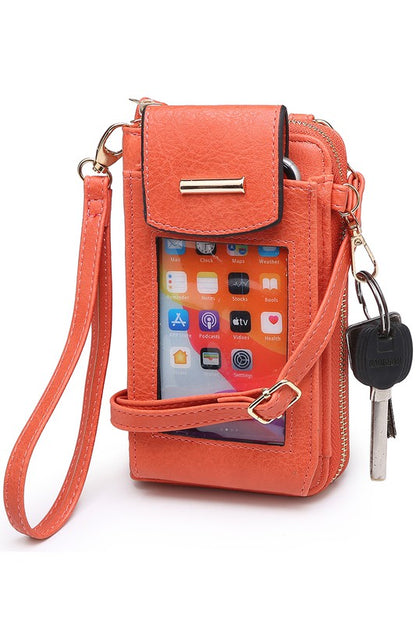 See Thru Window Cell Phone Crossbody Wallet-Teresa&#39;s Fashionista LLC