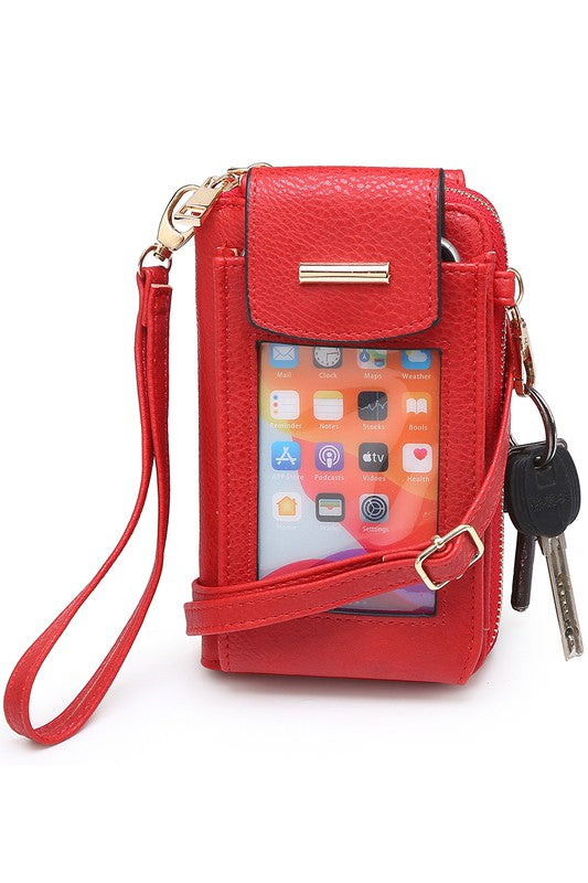 See Thru Window Cell Phone Crossbody Wallet-Teresa&#39;s Fashionista LLC