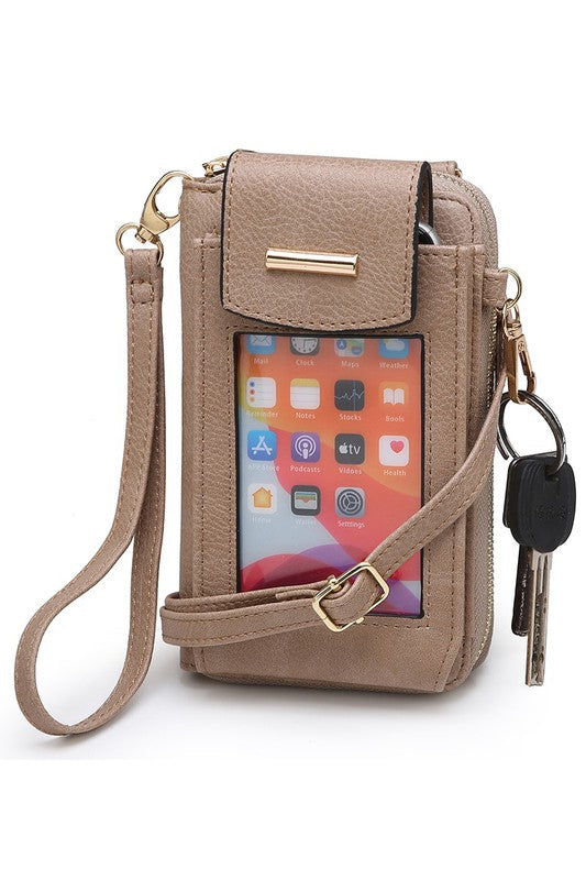 See Thru Window Cell Phone Crossbody Wallet-Teresa&#39;s Fashionista LLC