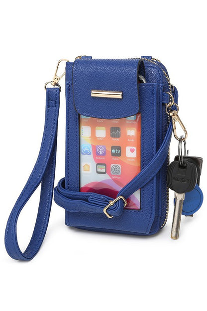 See Thru Window Cell Phone Crossbody Wallet-Teresa&#39;s Fashionista LLC