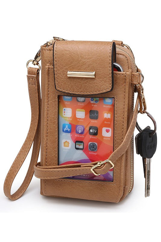 See Thru Window Cell Phone Crossbody Wallet-Teresa&#39;s Fashionista LLC