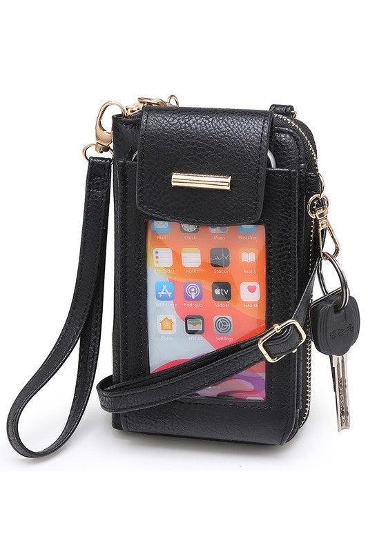 See Thru Window Cell Phone Crossbody Wallet-Teresa&#39;s Fashionista LLC