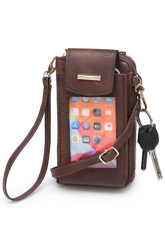 See Thru Window Cell Phone Crossbody Wallet-Teresa&#39;s Fashionista LLC