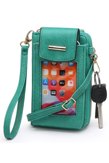 See Thru Window Cell Phone Crossbody Wallet-Teresa&#39;s Fashionista LLC