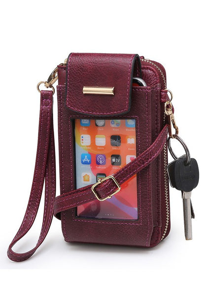 See Thru Window Cell Phone Crossbody Wallet-Teresa&#39;s Fashionista LLC