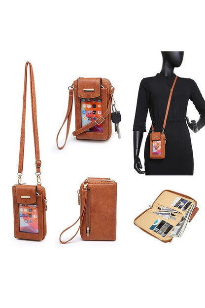 See Thru Window Cell Phone Crossbody Wallet-Teresa&#39;s Fashionista LLC