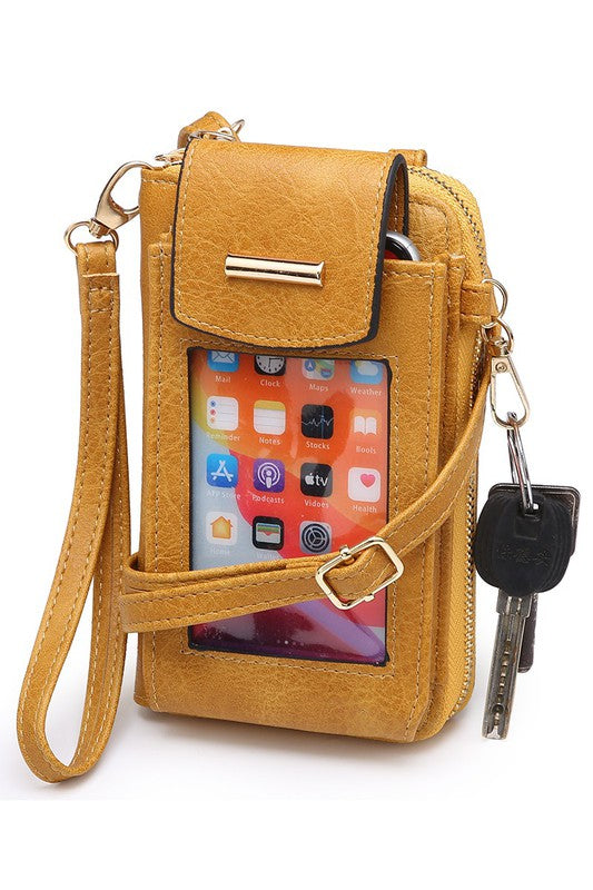 See Thru Window Cell Phone Crossbody Wallet-Teresa&#39;s Fashionista LLC