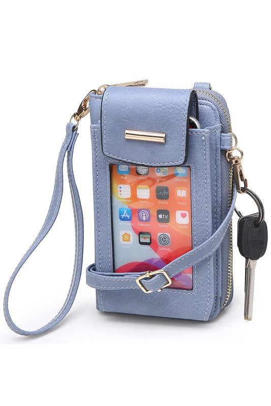 See Thru Window Cell Phone Crossbody Wallet-Teresa&#39;s Fashionista LLC