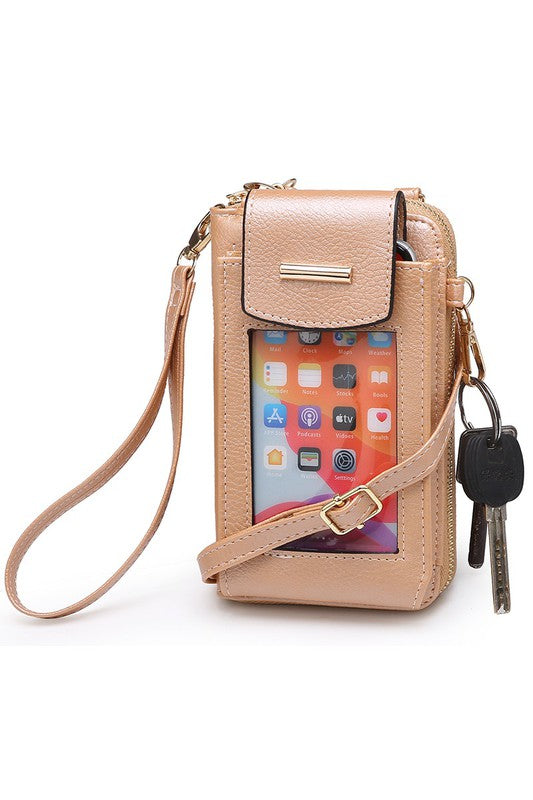 See Thru Window Cell Phone Crossbody Wallet-Teresa&#39;s Fashionista LLC