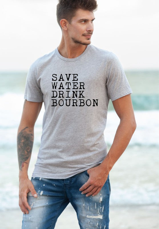 Save Water Drink Bourbon Mens Tee-Teresa&#39;s Fashionista LLC