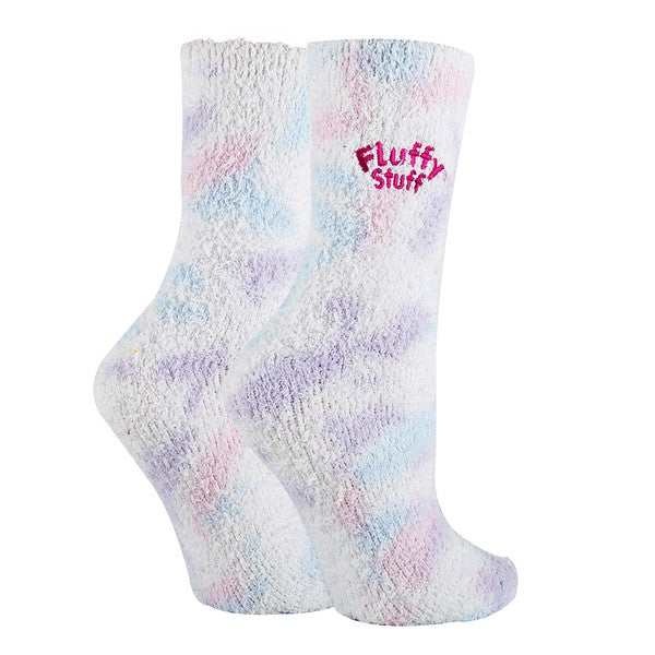 Womens Fuzzy Crew Socks - Fluffy Stuff-Teresa&#39;s Fashionista LLC