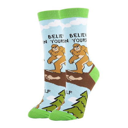 Womens Crew Socks - Believe-Teresa&#39;s Fashionista LLC