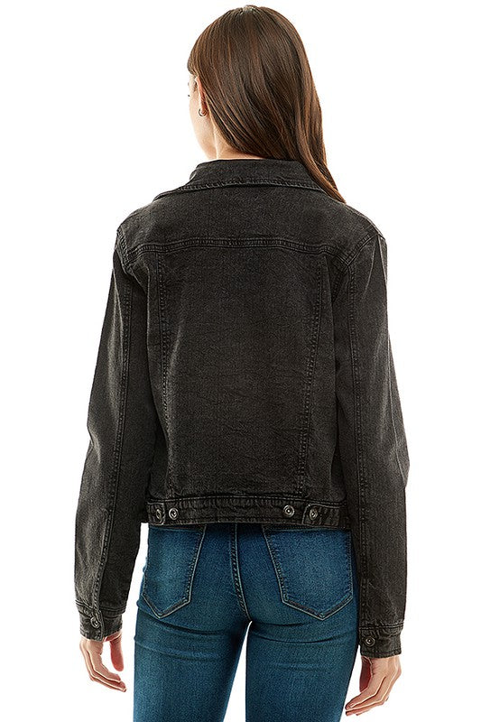 Spandex Ladies Casual Denim Jacket-Teresa&#39;s Fashionista LLC