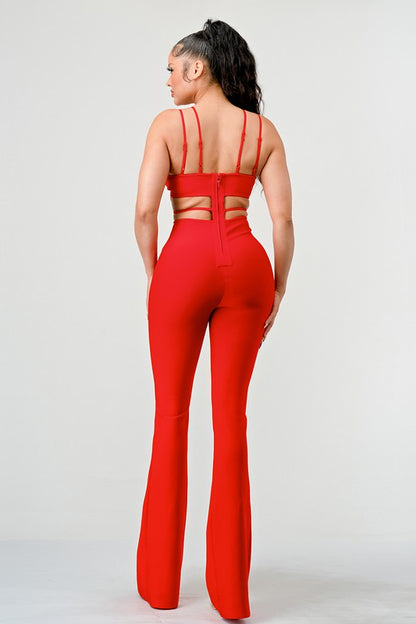 DOUBLE SPAGHETTI STRAP BODYCON JUMPSUIT-Teresa&#39;s Fashionista LLC