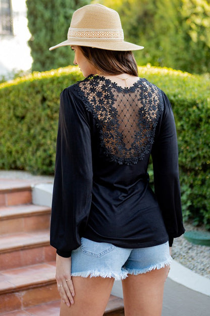 Back Patch Bell Sleeve Jersey Top-Rayon/Span-Teresa&#39;s Fashionista LLC