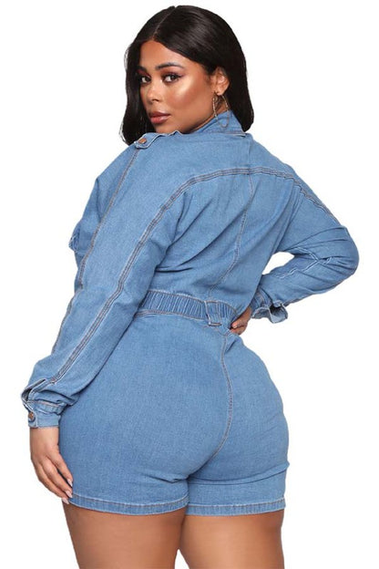 SEXY DENIM ROMPER-Teresa&#39;s Fashionista LLC