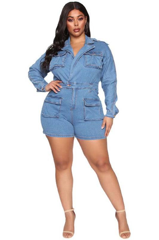 SEXY DENIM ROMPER-Teresa&#39;s Fashionista LLC