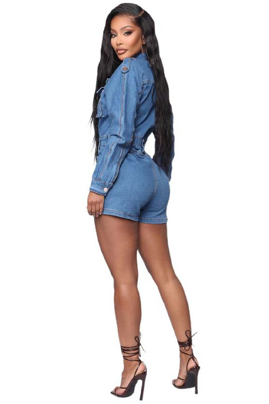 SEXY DENIM ROMPER-Teresa&#39;s Fashionista LLC