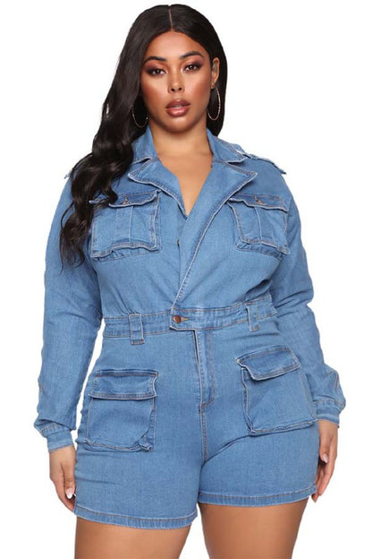 SEXY DENIM ROMPER-Teresa&#39;s Fashionista LLC