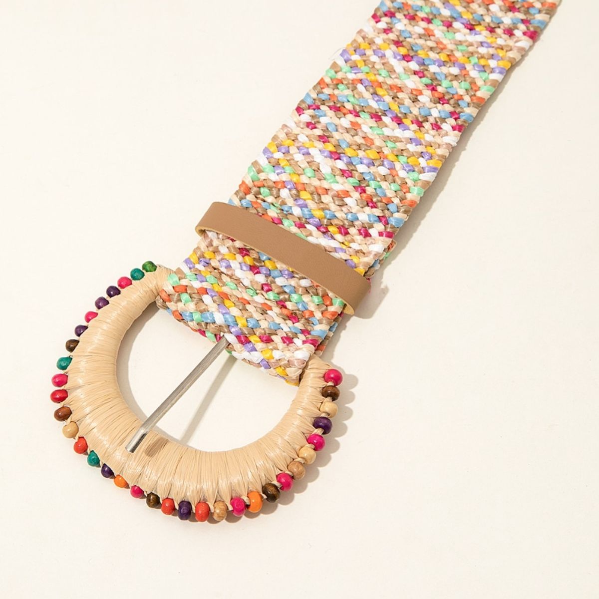 Multicolored Polypropylene Bead Buckle Belt-Teresa&#39;s Fashionista LLC