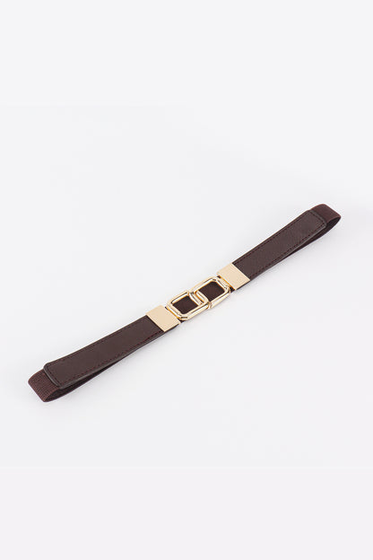 Geometric Double Buckle Elastic Belt-Teresa&#39;s Fashionista LLC