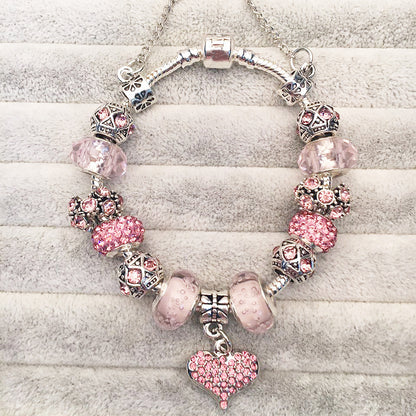 Female crystal ladies pink bracelet-Teresa&#39;s Fashionista LLC