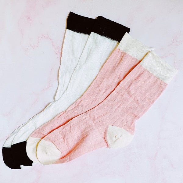 Silky Jacquard Socks Set Of 2 Pairs-Teresa&#39;s Fashionista LLC