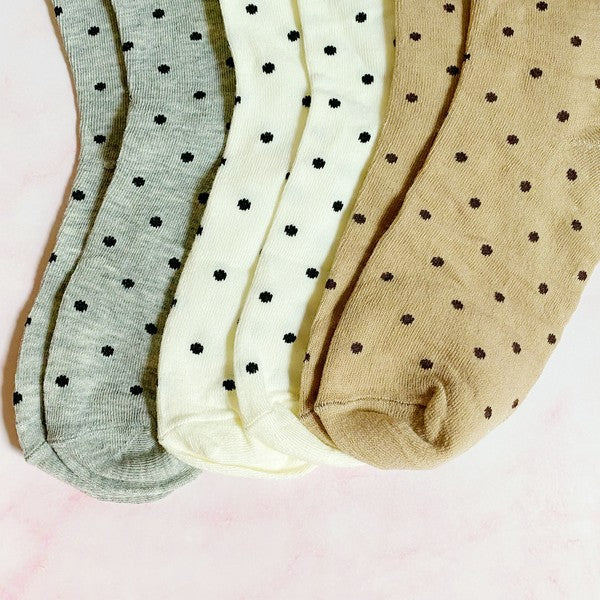 Precious Polka Dot Socks Set Of 3 Pairs-Teresa&#39;s Fashionista LLC