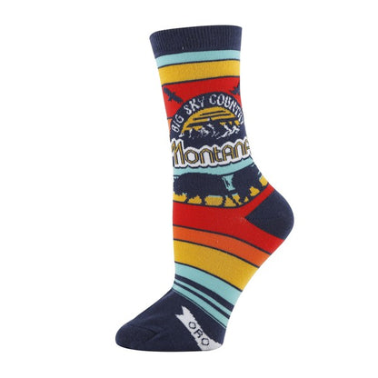 Montana - Women's Funny crew socks-Teresa&#39;s Fashionista LLC