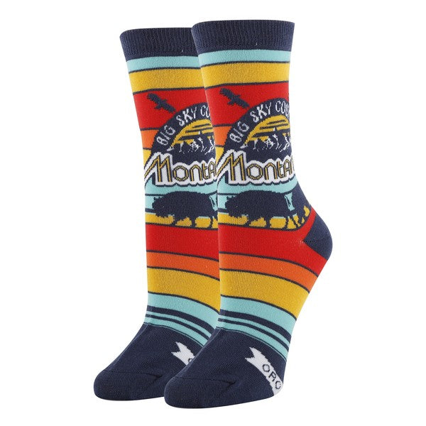 Montana - Women's Funny crew socks-Teresa&#39;s Fashionista LLC