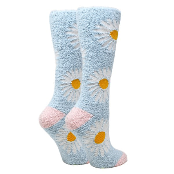 Daisy - Women's fuzzy crew socks-Teresa&#39;s Fashionista LLC