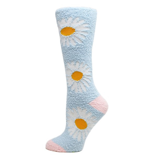 Daisy - Women's fuzzy crew socks-Teresa&#39;s Fashionista LLC