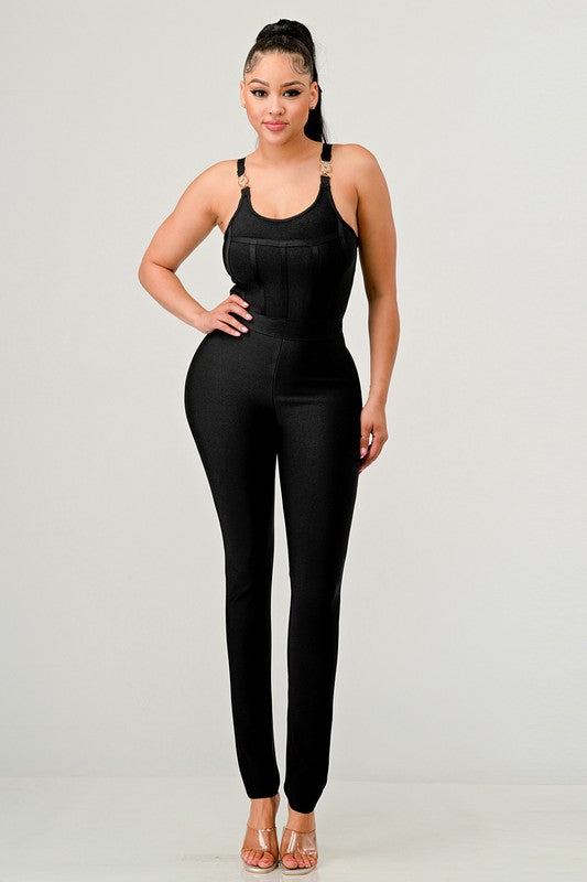 BODYCON BANDAGE JUMPSUIT-Teresa&#39;s Fashionista LLC