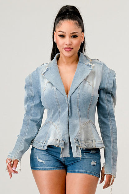 Vintage Denim Jean Jacket-Teresa&#39;s Fashionista LLC