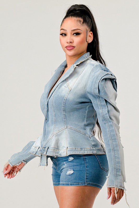 Vintage Denim Jean Jacket-Teresa&#39;s Fashionista LLC