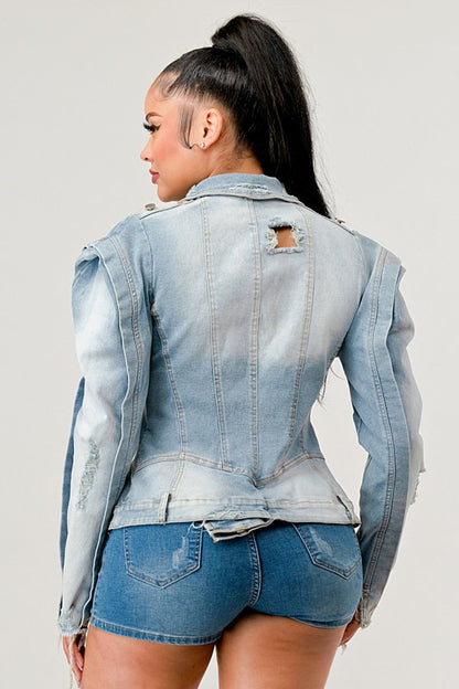 Vintage Denim Jean Jacket-Teresa&#39;s Fashionista LLC