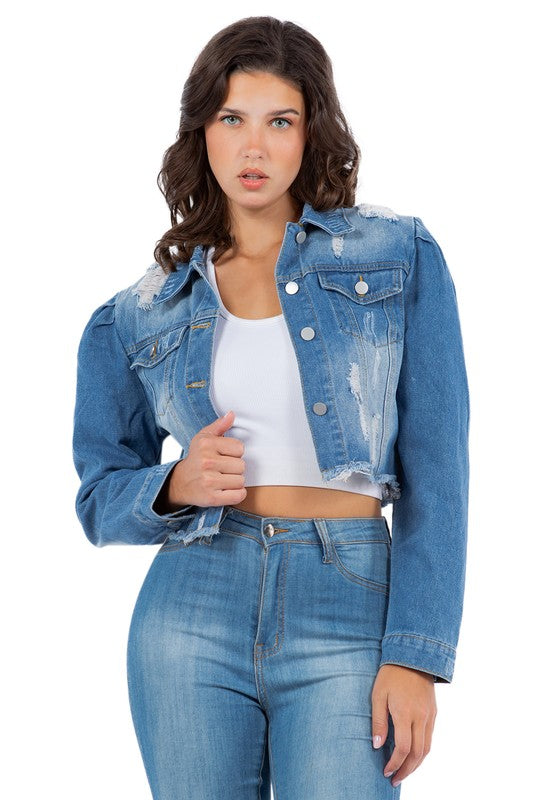 SEXY DENIM JACKET-Teresa&#39;s Fashionista LLC