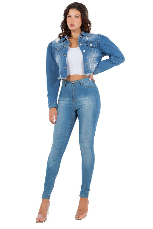 SEXY DENIM JACKET-Teresa&#39;s Fashionista LLC