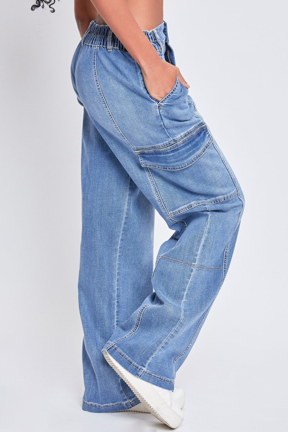 YMI Jeanswear High-Rise Straight Cargo Jeans-Teresa&#39;s Fashionista LLC